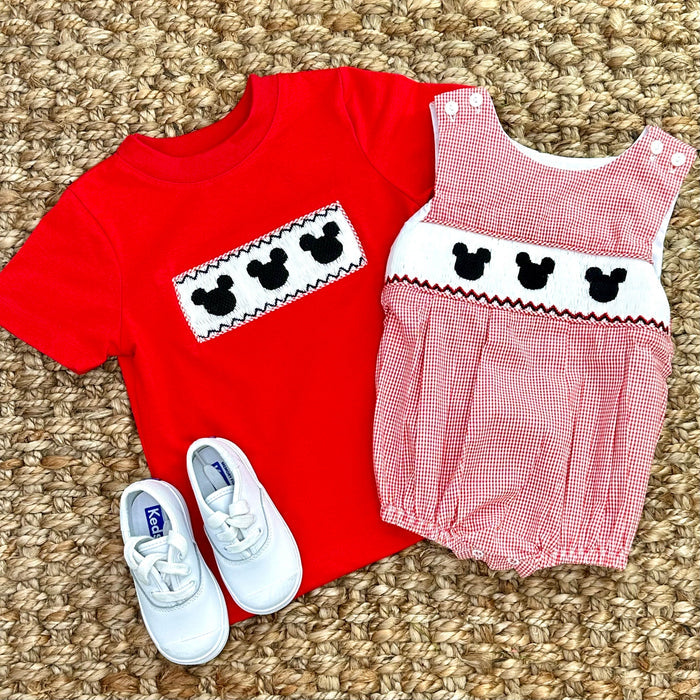 Mouse Ears Smocked Boy Bubble