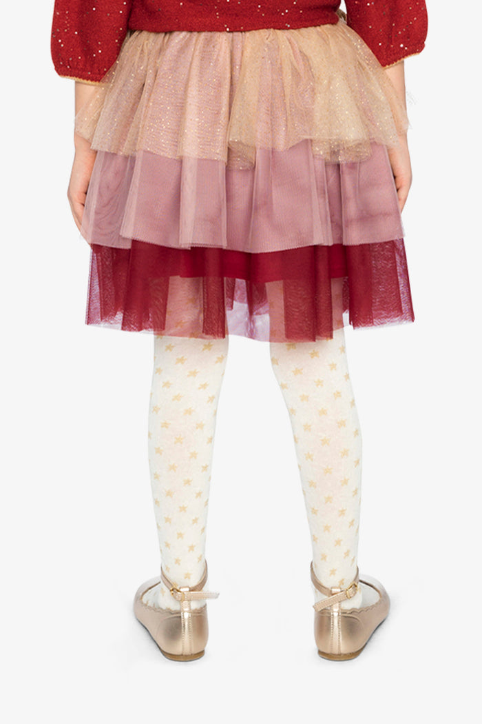 Lookbook: child wearing the Deux par Deux glitter mesh skirt, third image