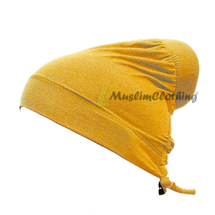 Mustard One-Sized Soft Polyester Hair Bun Underscarf