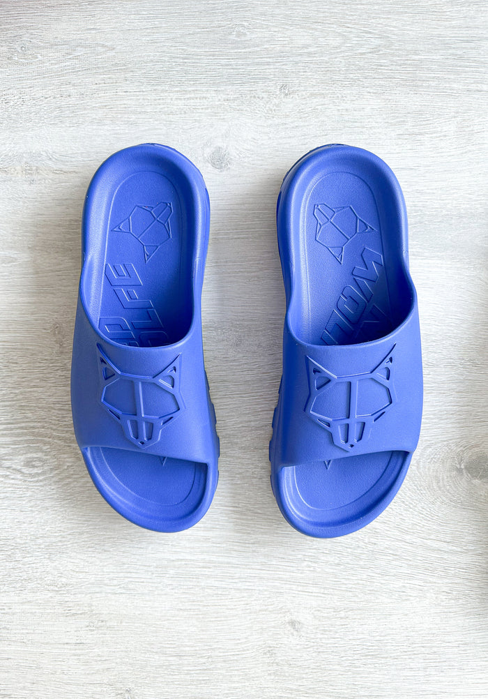 NAKED WOLFE Cobalt Blue Tommy Waterproof Sandals Slide - House Of Huntington
