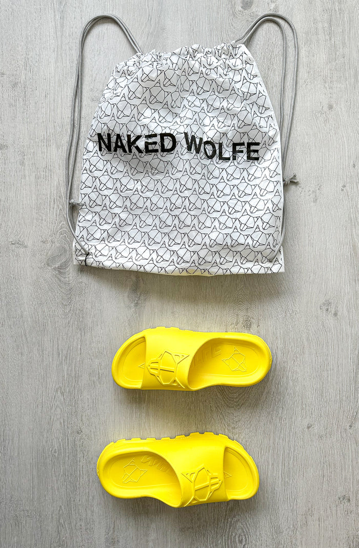 NAKED WOLFE Yellow Tommy Waterproof Sandals Slide - House Of Huntington