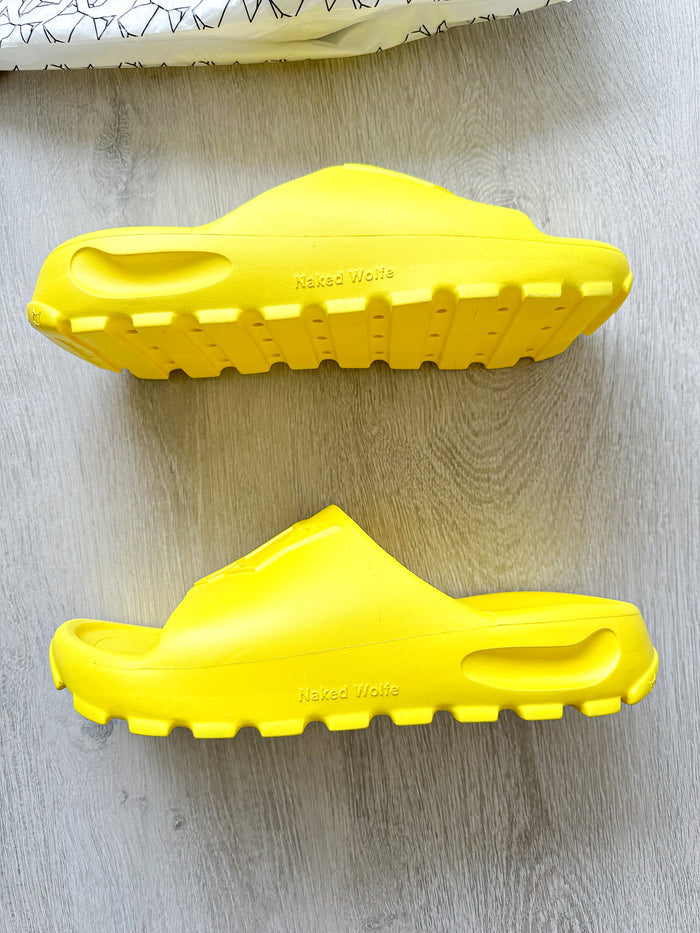 NAKED WOLFE Yellow Tommy Waterproof Sandals Slide - House Of Huntington