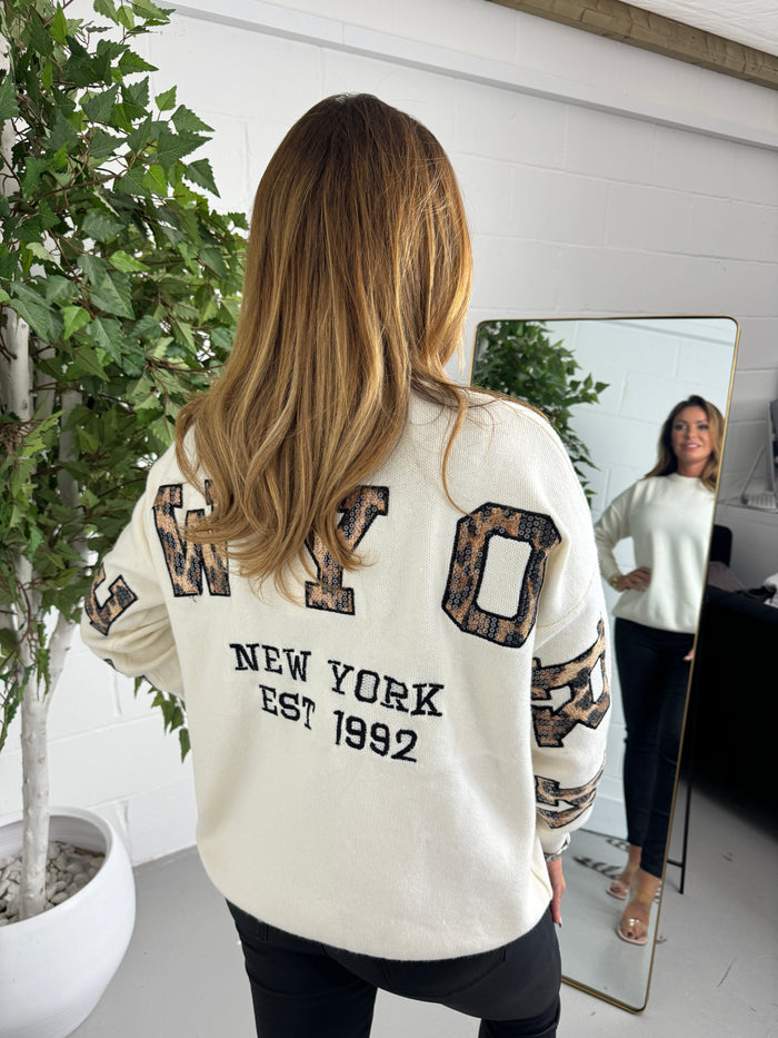 New York Sequin Leopard Print Jumper (2 Colours)