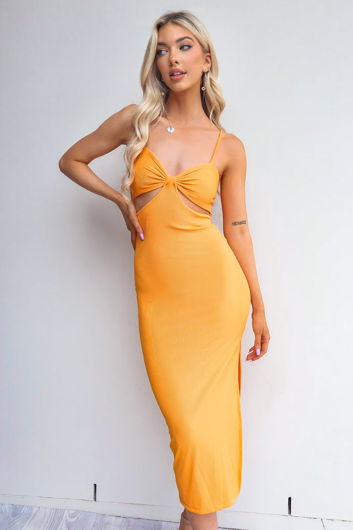 Nia Dress - Mango Orange - Runway Goddess