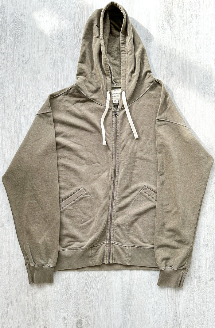 Nigel Cabourn USMC Green Embroidered Arrow Zip Hoodie Jacket - House Of Huntington