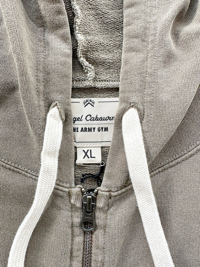 Nigel Cabourn USMC Green Embroidered Arrow Zip Hoodie Jacket - House Of Huntington