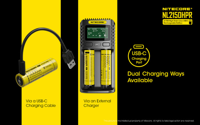 NITECORE 21700 MICRO USB RECHARGEABLE (NL2150HPR)