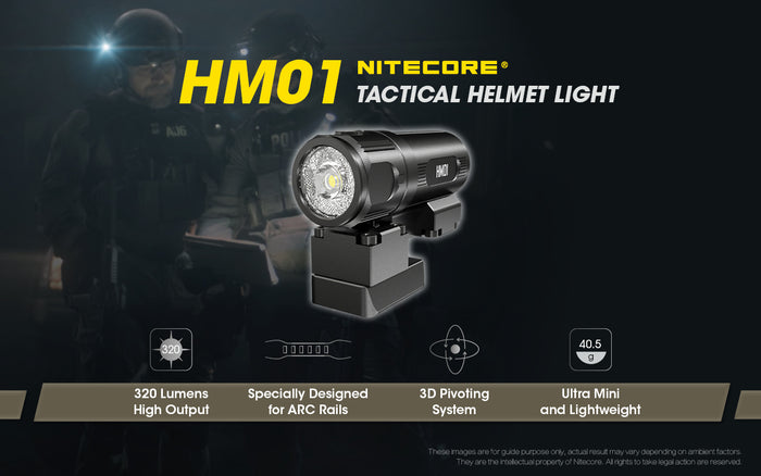NITECORE 320 LUMENS TACTICAL HELMET LIGHT (HM01)