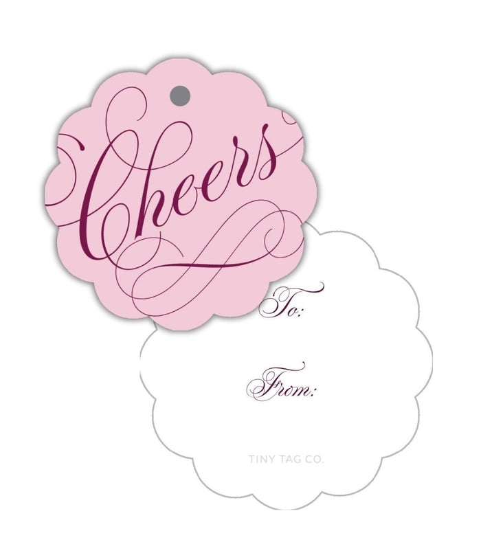 Non-Personalized Round Cheers {Blush + Cranberry}