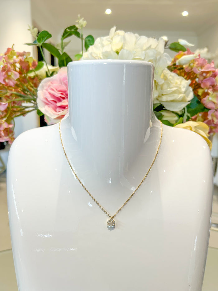 One Stone Diamonte Necklace (2 Colours)