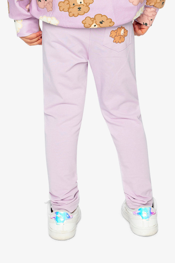 Lookbook: child wearing the Deux par Deux lavender leggings, third image