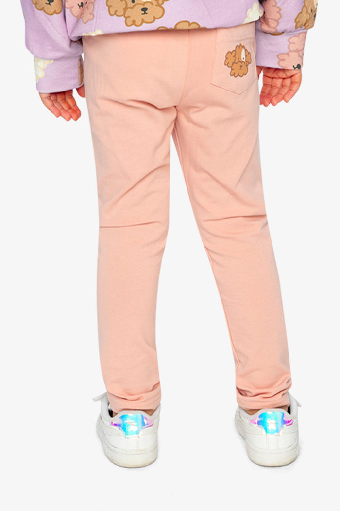 Lookbook: child wearing the Deux par Deux pink leggings, third image