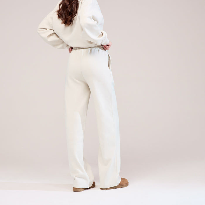 Organic Wide Leg Jogger - Ecru