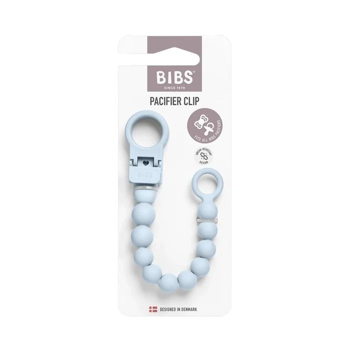 Pacifier Clip - Beaded - Baby Blue