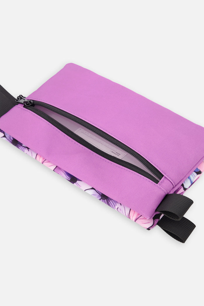 Deux par Deux kids pencil case in black floral print, view 4