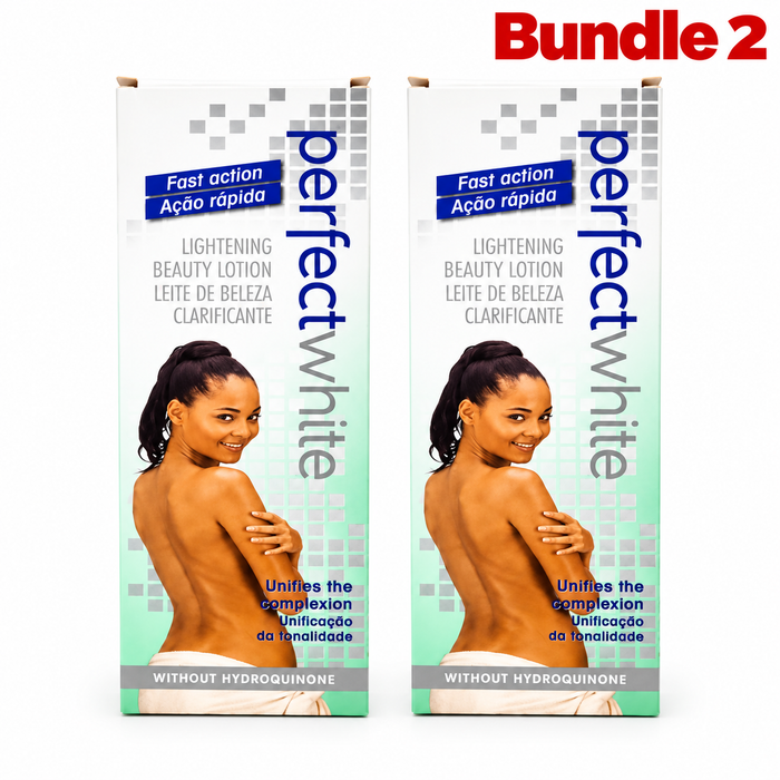 Perfect White Lightening Beauty Lotion 250ml in a branded bottle, moisturizing body lotion formulated to hydrate, soften, and help promote smoother, brighter, more even-looking skin with a radiant glow.