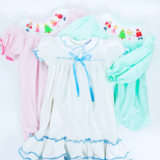 Pink Nutcracker Christmas Smocked Dress