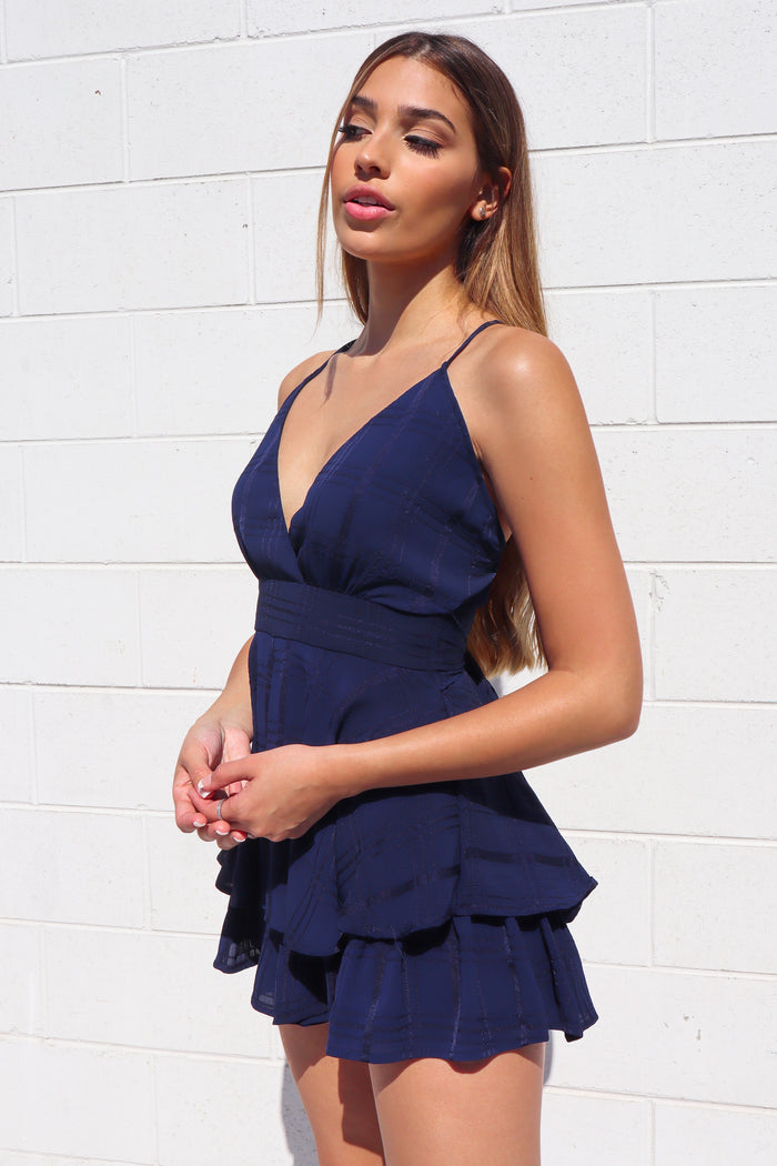Pixie Playsuit - Navy - Runway Goddess