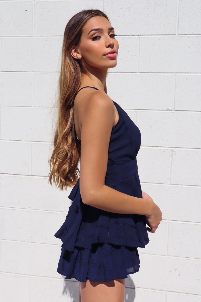 Pixie Playsuit - Navy - Runway Goddess