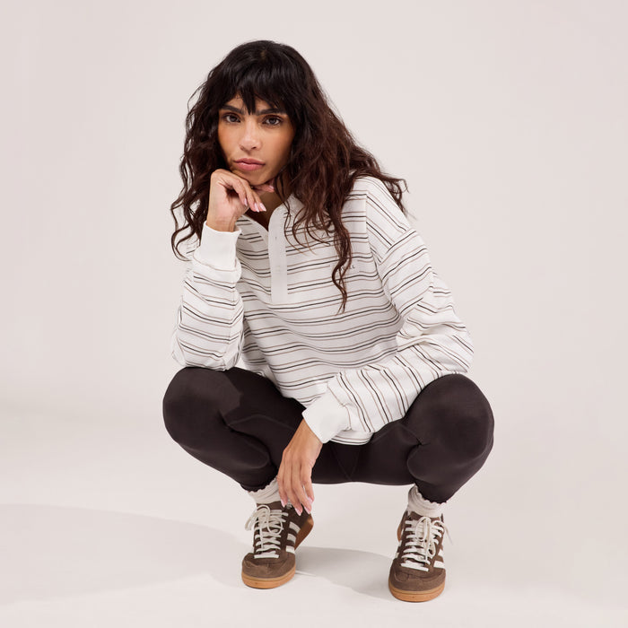 Polo Top - Stone Stripe