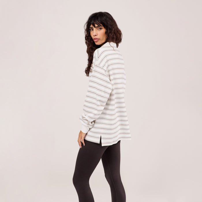Polo Top - Stone Stripe