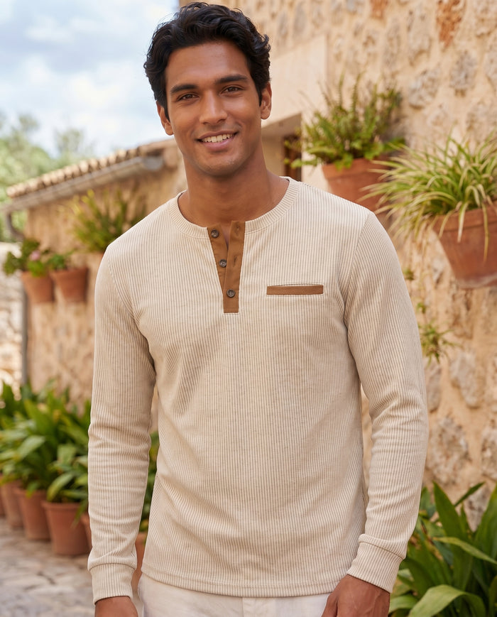 Pieter - Men's Ribbed Henley — hero shot