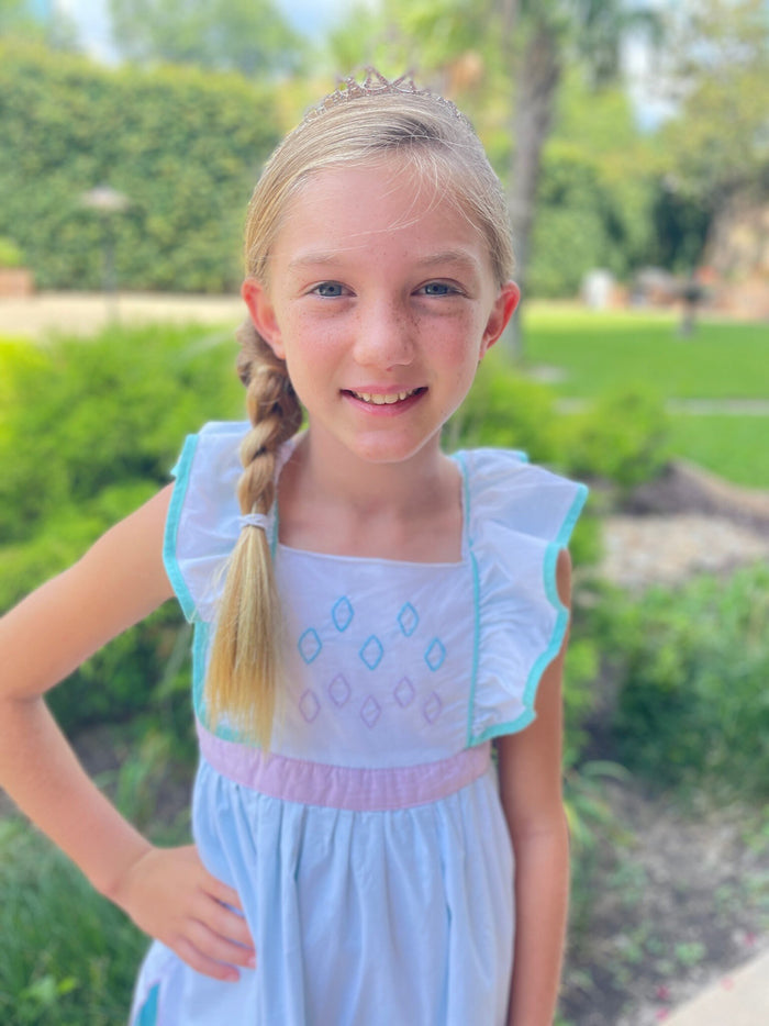 Princess Dress - Elsa frozen inspired - Hand Embroidered