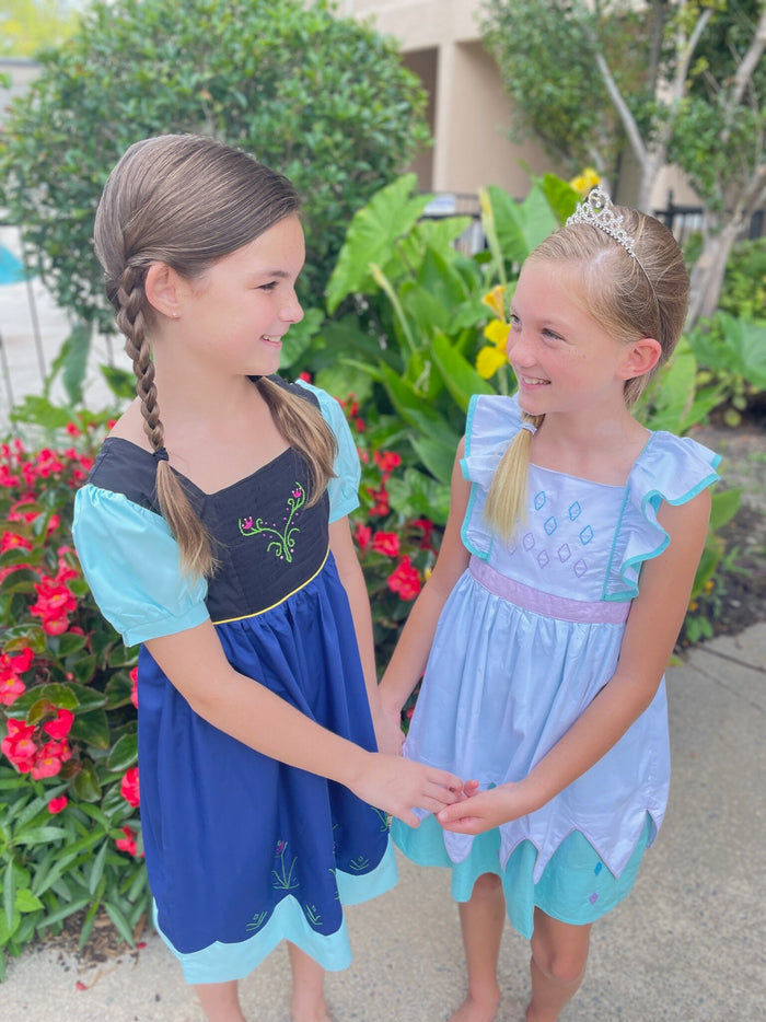 Princess Dress - Elsa frozen inspired - Hand Embroidered