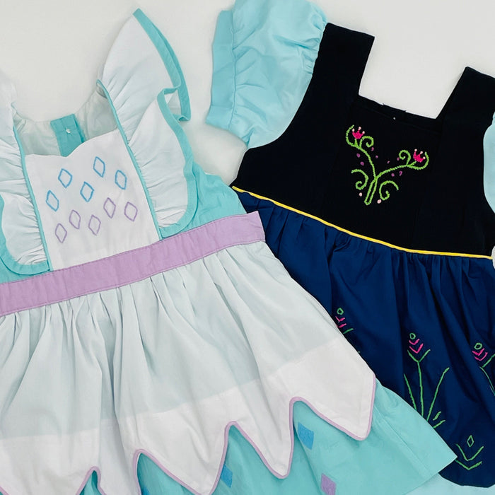 Princess Dress - Elsa frozen inspired - Hand Embroidered