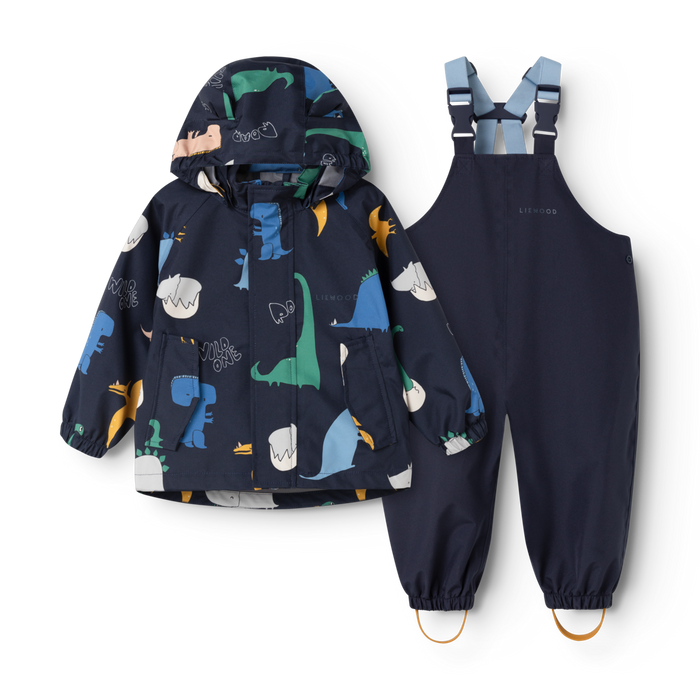 Liewood - Rainwear Set - Manu - Dino Roar/Classic Navy