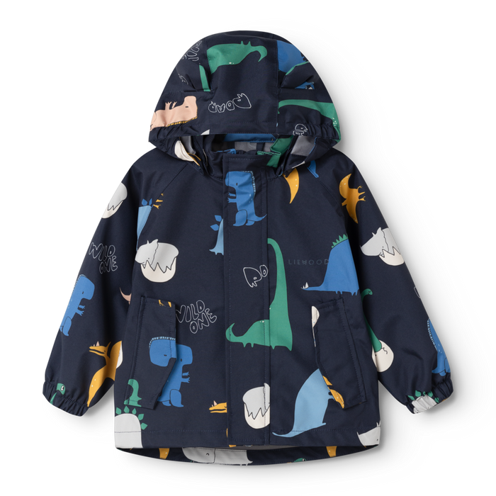 Liewood - Rainwear Set - Manu - Dino Roar/Classic Navy - Jacket/Front