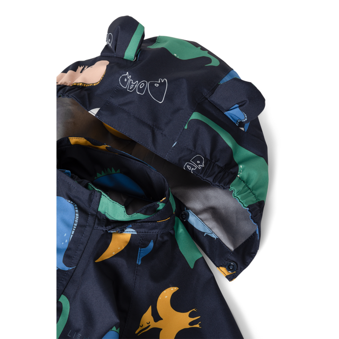 Liewood - Rainwear Set - Manu - Dino Roar/Classic Navy - Jacket/Details