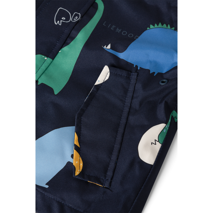 Liewood - Rainwear Set - Manu - Dino Roar/Classic Navy - Jacket/Pocket