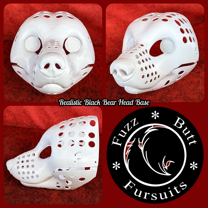 Realistic Black Bear Head Base