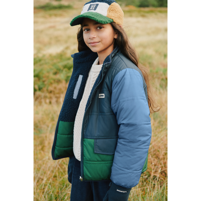 Liewood - Reversible Jacket - Franka - Classic Navy Multi Mix - Lifestyle Cut
