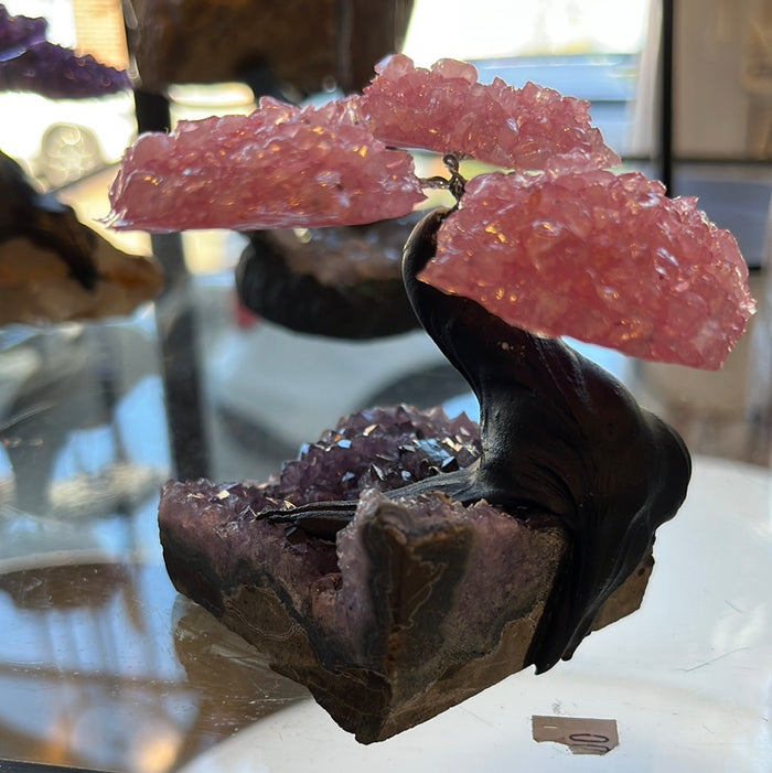 Rose Quartz and Amethyst Bonzai Tree