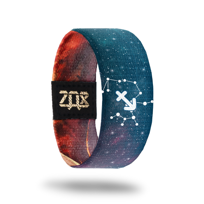 Inside design for Sagittarius. A blended navy and light purple background with a few small white dots spread out. At the center in white the star constellation and the astrological sign for Sagittarius