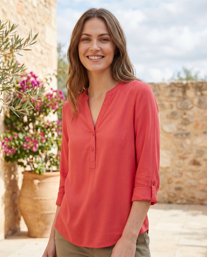 Sarah - Linen Tunic Blouse — hero shot