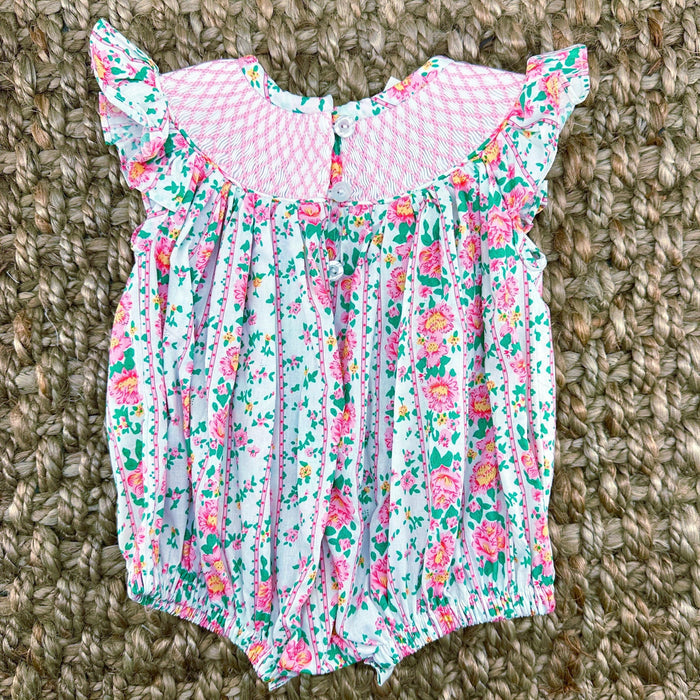 Savannah Floral Smocked Bubble Romper