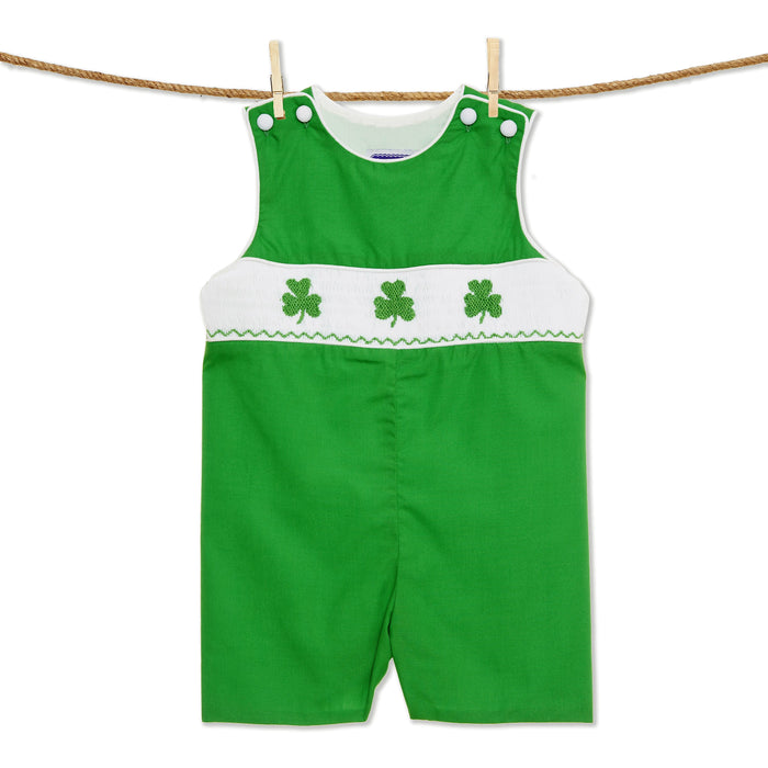 Shamrock Smocked shortall - St. Patrick's Day Jon Jon