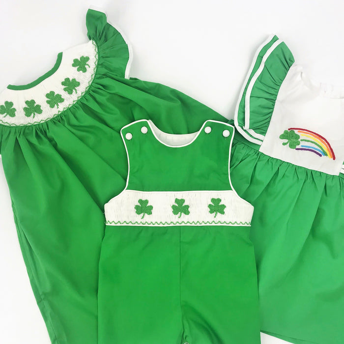 Shamrock Smocked shortall - St. Patrick's Day Jon Jon