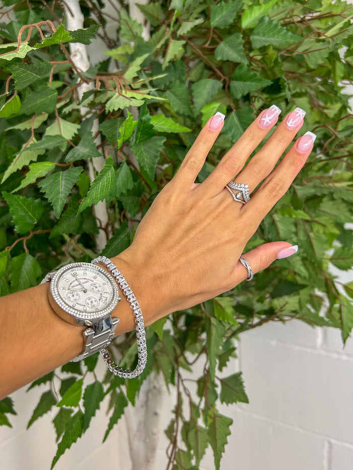 Silver Square Tennis Bracelet