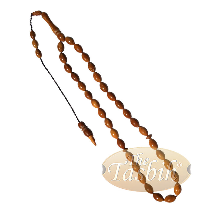 Small Kuka Tasbih 6x10 mm Date-Shaped Natural Color with 33 Beads - Limited Edition