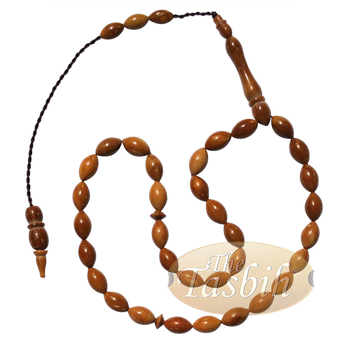 Small Kuka Tasbih 6x10 mm Date-Shaped Natural Color with 33 Beads - Limited Edition