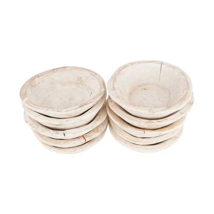 Small White Dough Bowls