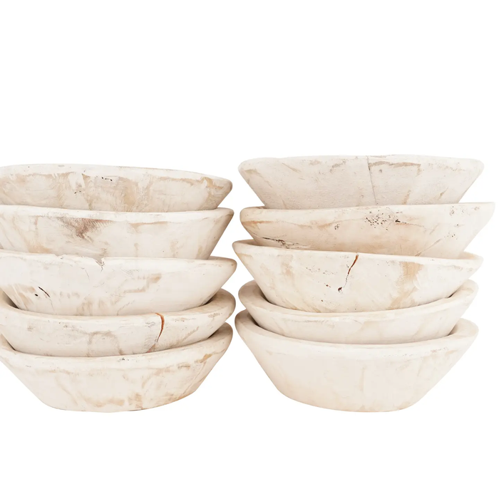 Small White Dough Bowls
