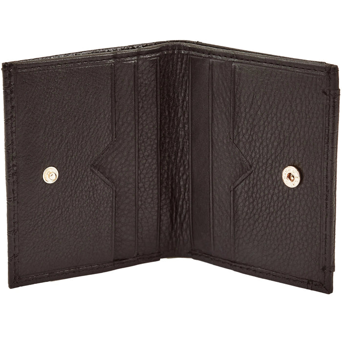 Mały portfel damski WINGS ze skóry naturalnej CROCO BLACK LEATHER COLLECTION