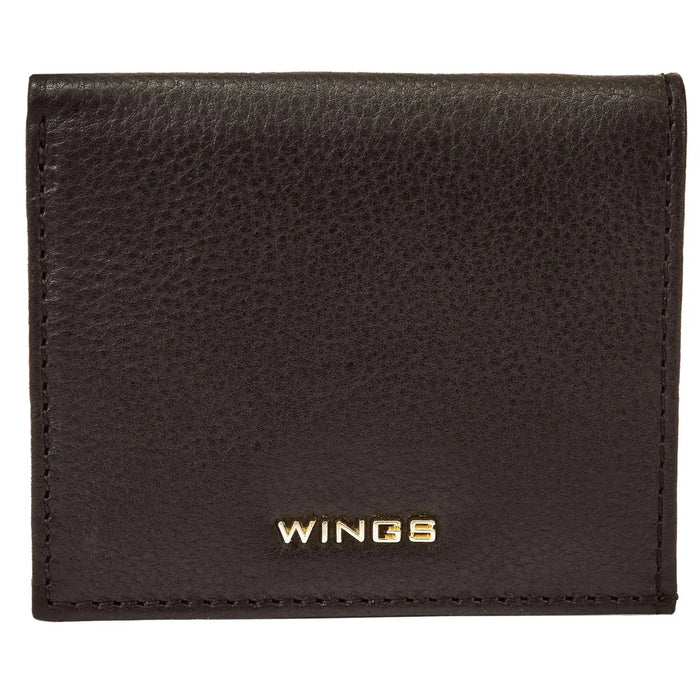 Mały portfel damski  WINGS ze skóry naturalnej Black LEATHER COLLECTION