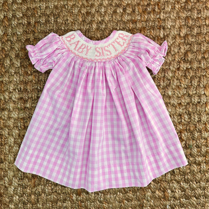 Smocked Baby Sister Gingham Dress