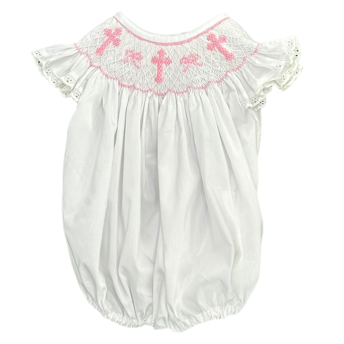 Smocked Crosses and Bows Romper